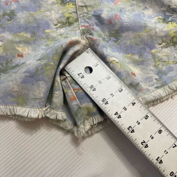 Anthropologie Pilcro Cut-Off Short Overalls Shortalls Floral Watercolor 26 NWT - Picture 4 of 7